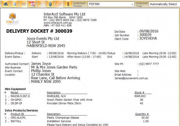 hi-delivery docket