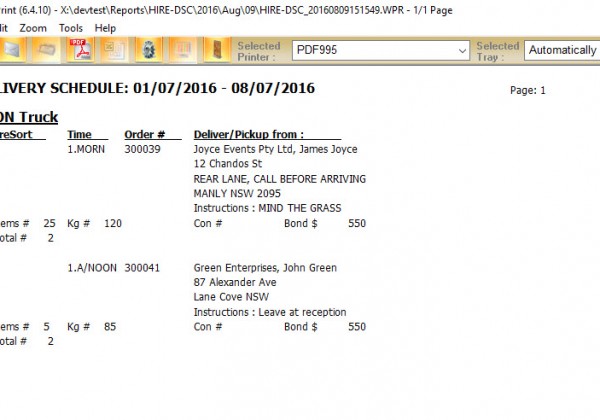 ho-delivery schedule